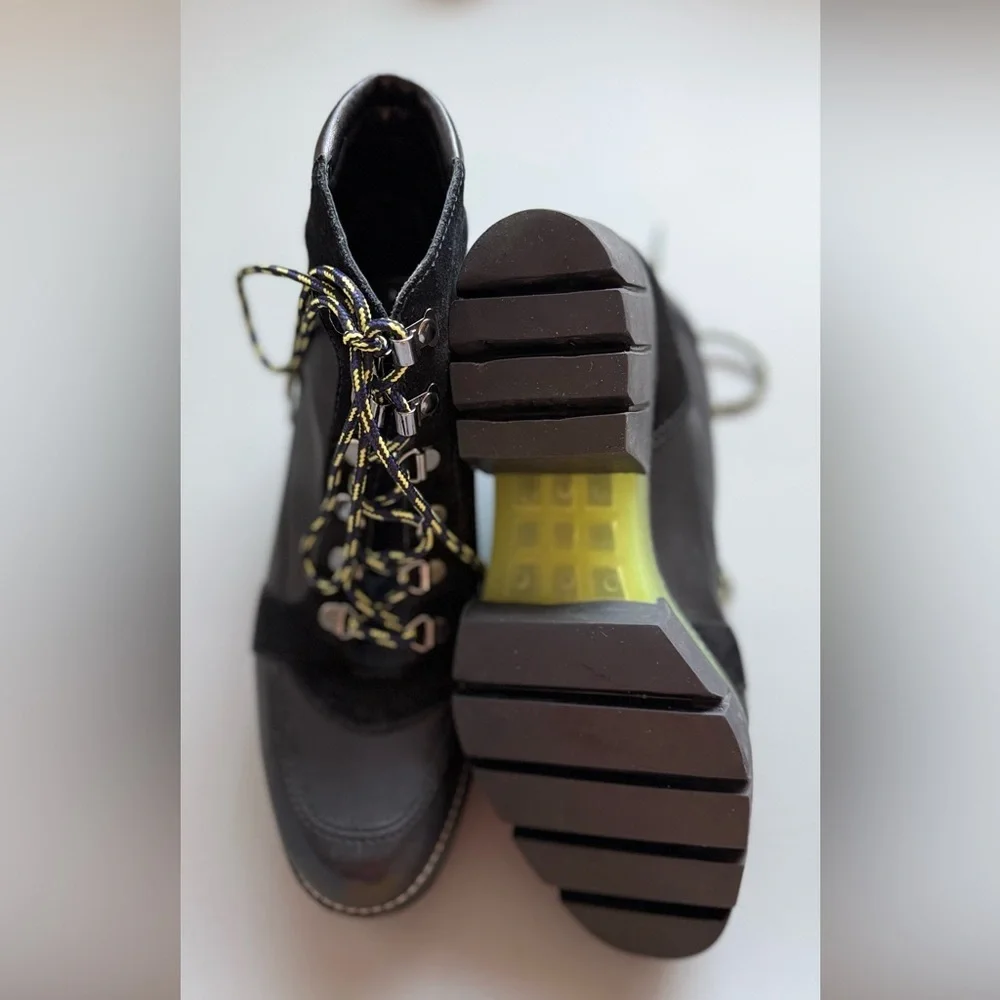 Bernardo Black and Green Combat Boots - Picture 4 of 6